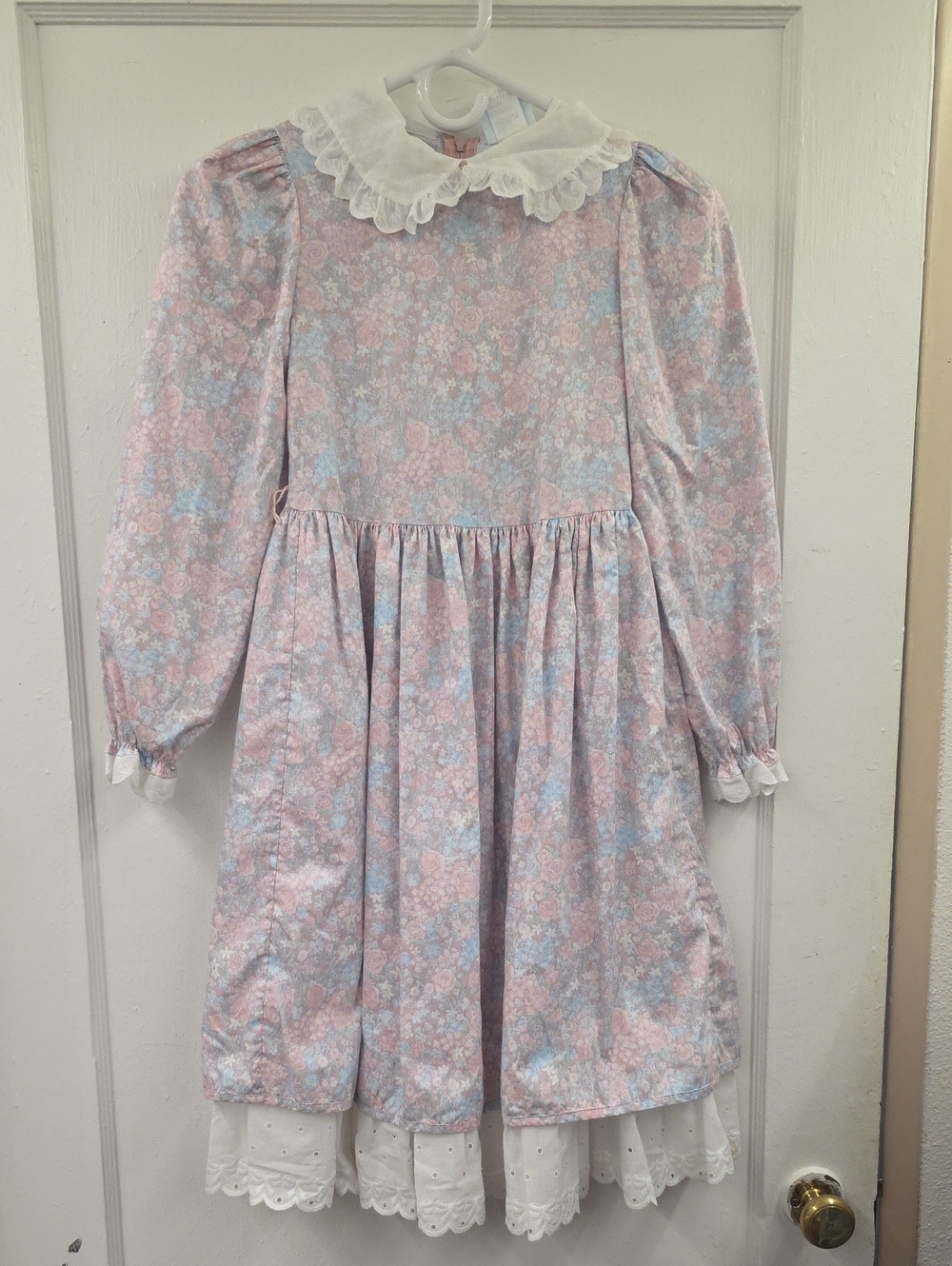 Vintage The Children's Hour Jan Briggs Floral Prairie Dress Size 10 Lace Collar